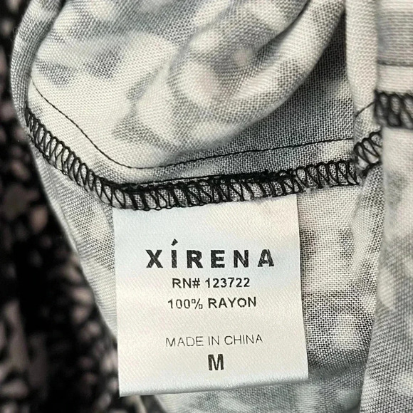 Xirena Women Printed Long Sleeve Unlined Button Down Flowy Dress M Knee Length - Picture 6 of 9